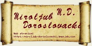 Miroljub Doroslovački vizit kartica